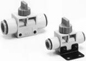 VHK3-04F-04F  SMC VHK Finger Valve 2 Ports, 4mm to 4mm Blue Handle